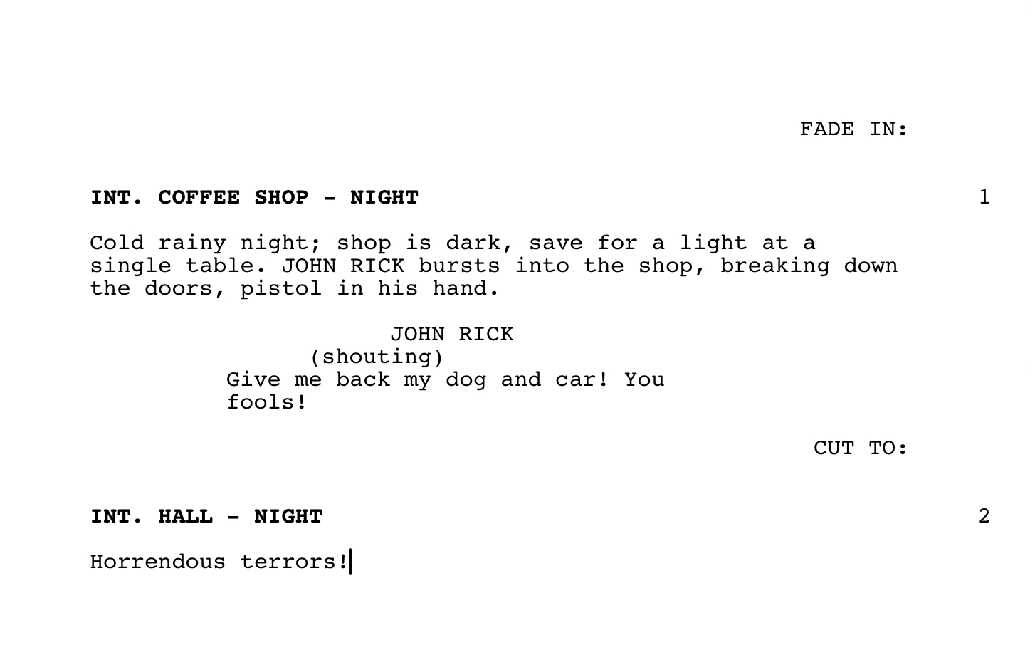 Formatting Example Formatting Example